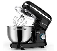 Stand Mixer, Vospeed Food Mixer Dough Blender, 6.2L 2000W Electric Cake Mixer with Bowl, Beater, Hook, Whisk, Egg Separator & Silicone Spatula, Dishwasher Safe (Black)