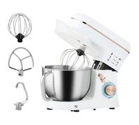 Stand Mixer White 5L Stainless Steel Bowl Plastic Aluminium 41x26x32cm 1400W Pro
