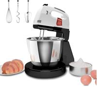 Stand Mixers, 7 Speeds With 3QT Stainless Steel Bowl, Stand and Hand Mixer with Dough Hook, Whisk, Mixing Beater for Baking, Cake, Cookie, Kneading (EC1)