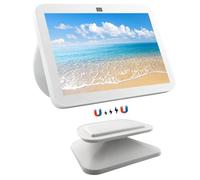 Stand Mount for Echo Show 8 (3rd Gen) - Adjustable Tilt Holder, Table Stand Accessories Compatible with iPhone Models & for Echo Show 8 3rd Generation, Non-Slip Base (White)