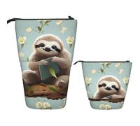Stand Pencil Case Cute Sloths Telescopic Pencil Bag Retractable Makeup Bag Large Telescopic Pen Pouch for Organizer Stationary Office Supplies Students