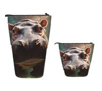 Stand Pencil Case Diving Hippo Standing Pencils Pouch Multifunctional Telescopic Pencil Bag Stationery Makeup Bag for Organizer Stationary Office Supplies Students