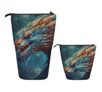 Stand Pencil Case Dragon Art Telescopic Pencil Bag Cosmetic Telescopic Pen Pouch Multifunctional Pen Holder for Unisex School Office Students
