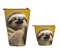 Stand Pencil Case Funny Sloths Makeup Bag Multifunctional Pen Holder Retractable Telescopic Pen Pouch for Office Supplies Organizer Stationary School Office