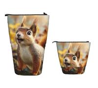 Stand Pencil Case Funny Squirrel Telescopic Pencil Bag Stationery Pen Holder Multifunctional Telescopic Pen Pouch for School Office Organizer Stationary Office Supplies