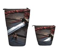 Stand Pencil Case Japan Samurai Sword Pen Holder Portablem Standing Pencils Pouch Cosmetic Makeup Bag for Organizer Stationary School Office Office Supplies