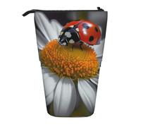 Stand Pencil Case Ladybug Flower Telescopic Pencil Bag Stationery Standing Pencils Pouch Portablem Pen Holder for Unisex Office Supplies Students