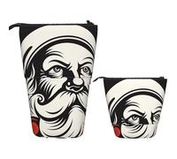 Stand Pencil Case Santa Claus Clip Art Makeup Bag Large Standing Pencils Pouch Portablem Pen Holder for Unisex Organizer Stationary Students