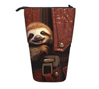 Stand Pencil Case Sloths On Zipper Pen Holder Multifunctional Makeup Bag Retractable Telescopic Pen Pouch for Unisex School Office Organizer Stationary