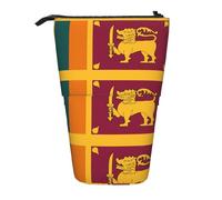 Stand Pencil Case Sri Lanka Flag Telescopic Pencil Bag Retractable Pen Holder Large Standing Pencils Pouch for School Office Organizer Stationary Office Supplies