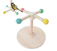 Stand Perch - Bird Toy | Rotation Practical Bird Cage Accessories | Wooden Interactive spinniing Parakeet Toy | Foraging Wooden Chewer For Lovebird Pet Pigeon | Birds Cage Perch Stand