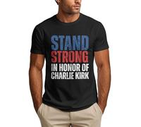 Stand-Strong in Honor of Charlie Kirk Shirt Justice for Charlie Mens T Shirt White