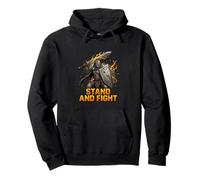 Stand Strong Warrior Spirit Battle Motivation Design Pullover Hoodie