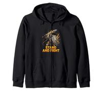 Stand Strong Warrior Spirit Battle Motivation Design Zip Hoodie