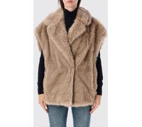 STAND STUDIO Cropped Faux Fur Gilet with Shawl Collar - Size: S - female