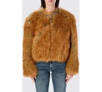 STAND STUDIO Cropped Faux Fur Jacket with Crew Neck - Size: 38 - female