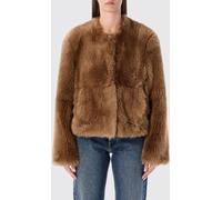 STAND STUDIO Fur Coat Woman color Brown - Size: 38 - female