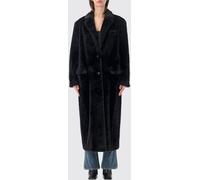 STAND STUDIO Long Single-Breasted Faux Fur Coat with Flap Pockets - Size: 34 - female
