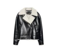 STAND STUDIO Pica faux-shearling-trim biker jacket - Black 34-36-38