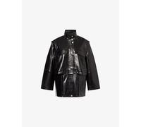 Stand Studio Womens Stand Studio Legacy High-Neck Leather Parka Black 10