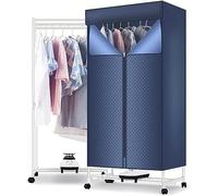 Stand Style Clothes Dryers Indoor, 220v/1000w Folding Mini Drying Rack with 180 Min Timer Heater Hanger Wardrobe Laundry Clothing Rack Double Layer Large Space 15KG Weight Bearing Star of Light