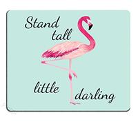 Stand Tall Little Darling Watercolor Flamingo Motivational Sign Inspirational Quote Personality Desings Gaming Mouse Pad