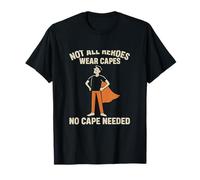 Stand Tall No Cape Needed Hero Graphic Print Orange White T-Shirt