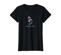 Stand Tall Purple Iris Illustration Value Graphic T-Shirt, Women, Black, XS
