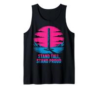 Stand Tall Stand Proud Retro Neon Design Tank Top
