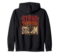 Stand Through The holy Storm Christian Knight Faith Zip Hoodie