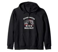 STAND UNITED RIDE BOLDLY Patriotic Rider Zip Hoodie