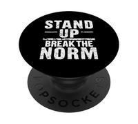 STAND UP BREAK THE NORM Bold Typographic PopSockets Adhesive PopGrip