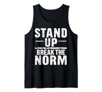 STAND UP BREAK THE NORM Bold Typographic Tank Top