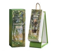 Stand-Up Calendar Desk Calendar With Gold Ring Binding, 365-Day Oil Painting Inspirational Quotes Planner-Calendar for Home School, or Office