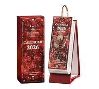 Stand-Up Calendar Desk Calendar With Gold Ring Binding, 365-Day Oil Painting Inspirational Quotes Planner-Calendar for Home School, or Office