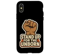 Stand Up For The Unborn Pro-Life Raised Fist Retro Vintage Case for iPhone X/XS