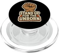 Stand Up For The Unborn Pro-Life Raised Fist Retro Vintage PopSockets PopGrip for MagSafe