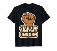 Stand Up for The Unborn Pro-Life Raised Fist Retro Vintage T-Shirt