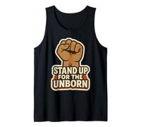 Stand Up for The Unborn Pro-Life Raised Fist Retro Vintage Tank Top
