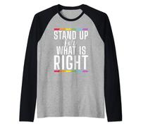 Stand up for what is right Bisexual Lesbian Gay Pride Raglan Baseball Tee