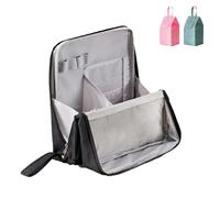 Stand Up Makeup Bag Doresty Makeup Bag Multi-Purpose Waterproof Oxford Cloth Organizer Portable Large Capacity Toiletry Bags with Compartments for Cosmetic & Stationery Storage, Black, Simplicity