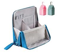 Stand Up Makeup Bag Doresty Makeup Bag Multi-Purpose Waterproof Oxford Cloth Organizer Portable Large Capacity Toiletry Bags with Compartments for Cosmetic & Stationery Storage, Blue, Simplicity