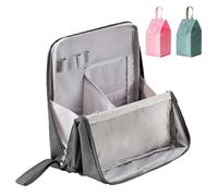 Stand Up Makeup Bag Doresty Makeup Bag Multi-Purpose Waterproof Oxford Cloth Organizer Portable Large Capacity Toiletry Bags with Compartments for Cosmetic & Stationery Storage, Gray, Simplicity
