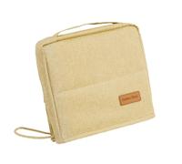 Stand Up Makeup Bag Wide Opening Case | Zipper Makeup Bag with Compartments for Women Brushes Mirror Jewelry Bathroom, Cream Colored, Please refer to the description, Please refer to description