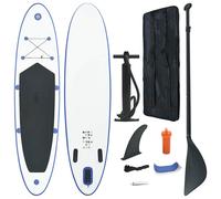Vidaxl Stand Up Paddle Board Set Sup Surfboard Inflatable Blue And White, Blue