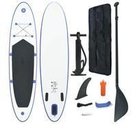 Stand Up Paddle Board Set Sup Surfboard Inflatable Blue and White vidaXL