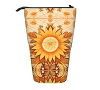 Stand Up Pen Bag Simple Sunflowers Pencil Case Portable Large Capacity Students Stationery Cases, for School, Kids, Students, Boys