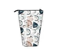 Stand Up Pencil Holder Magic Watercolors Mountains and Rainbows Telescopic Pencil Case with Zipper Stationery Organizer Box Print Stand Up Pen Bag, for Boys, College, Girls