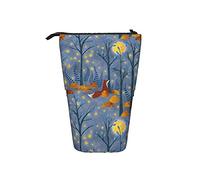 Stand Up Pencil Holder Wishing On A Star Telescopic Pencil Bag Durable Pen Pouch Portable Stationery Organizer Box, for Kids, School, Students