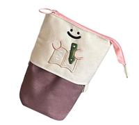 Stand Up Pencil Pouch, Standing Zipper Bag, Foldable Book Pattern Pencil Box, for Kids Adult Student School Home Travel College Dorm Room Study